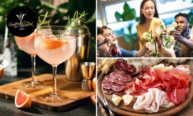 3 cocktails en een tapasschaal bij Cocktailbar Mundial
