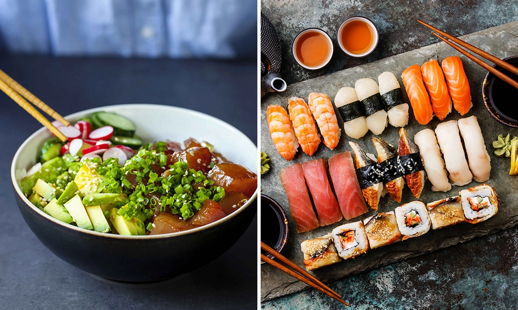 Sushibox of Pokébowl + drankje naar keuze om af te halen