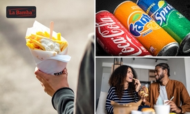 Puntzak friet + saus + frisdrank