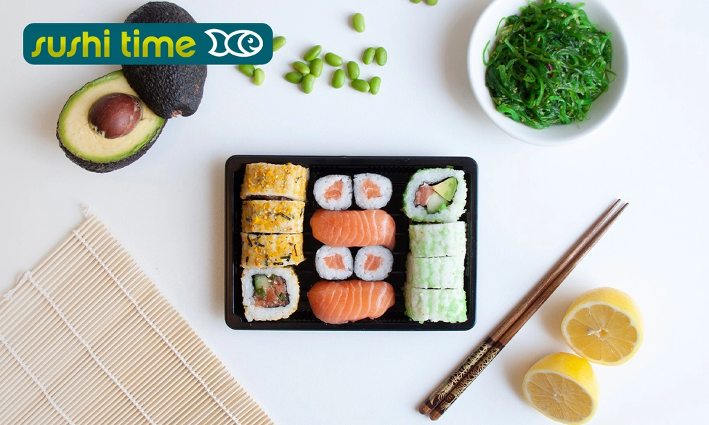 Sushibox (16, 32 of 64 stuks) bij Sushi Time voor afhaal